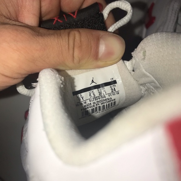 Air Jordan 14 Retro GS Candy Cane White Red - Picture 7 of 8